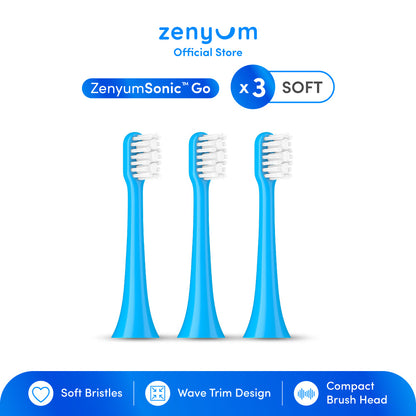 ZenyumSonic™ Go Brush Head 3-Pack (Yellow/Orange/Green/Blue)