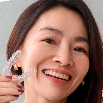 Helen Tan after invisible dental braces